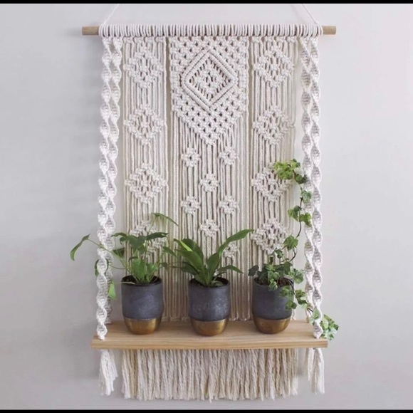 🎉🎉HOST PICK🎉🎉Handmade Macrame+Wall Shelve+Boho - Picture 2 of 7